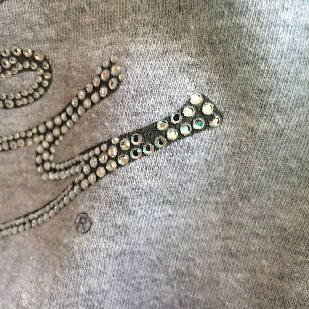 Harley-Davidson Womens Hoodie Small Gray Rhinestones Embellished Full Zip 2010 - Picture 5 of 8
